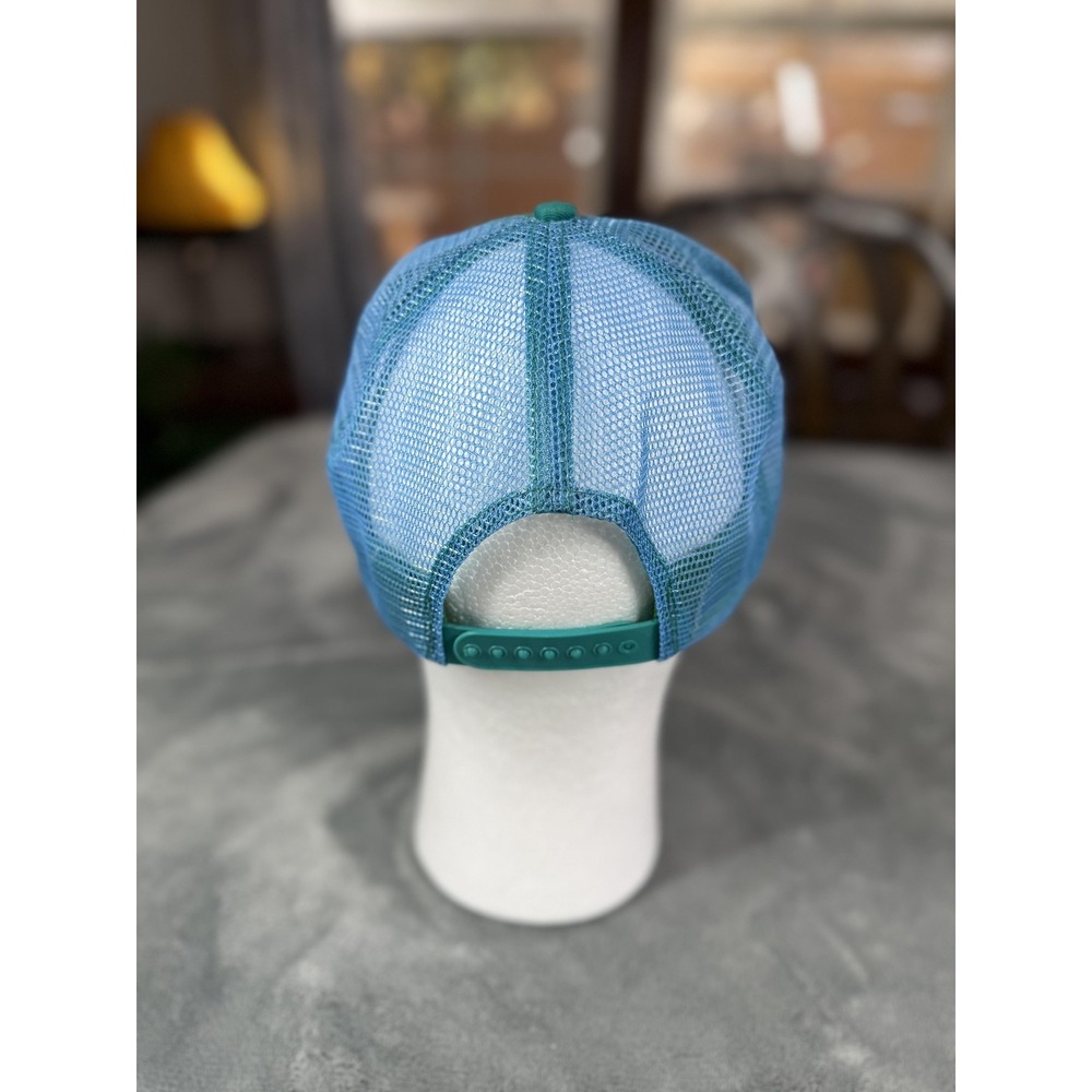 Vintage Cabela's Hat Cap Snap Back Green Blue Trucker Mesh Embroidered Mens 90s - Picture 3 of 8